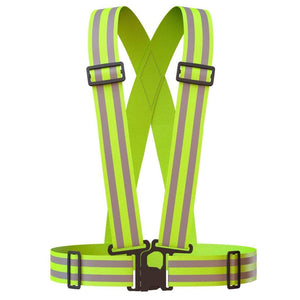 CoWalkers Chaleco reflectante con bandas de alta visibilidad, ajustable y elástico | Seguridad y alta visibilidad para correr, trotar, pasear perros, andar en bicicleta | Se adapta a la ropa al aire libre - Chaqueta de moto