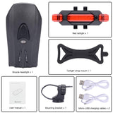 Ausein Luz de Bicicleta, Lámpara de Bicicleta Recargable USB, Luces para Bicicletas Delantera 400 LM XPG y Trasera 110 LM Impermeable