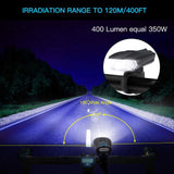 Ausein Luz de Bicicleta, Lámpara de Bicicleta Recargable USB, Luces para Bicicletas Delantera 400 LM XPG y Trasera 110 LM Impermeable