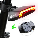 Meilan inteligente bicicleta luz trasera X5 recargable por USB con mando a distancia inalámbrico señales de giro vigas para láser para bicicleta, BMX, bicicleta de carretera bicicleta de montaña y bicicleta híbrida 85 lúmenes