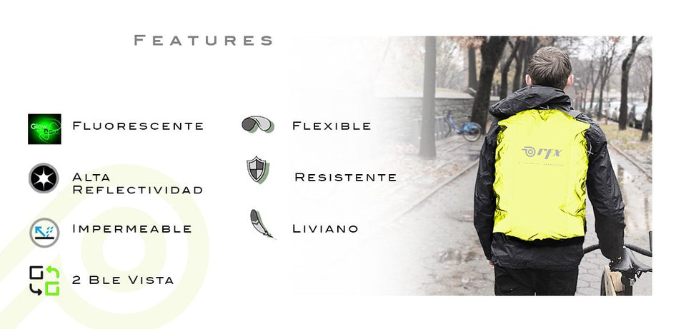RFX, Funda Impermeable Y Reflejante P/Mochila/Bicicleta - Reflective, Rainproof, Naranja