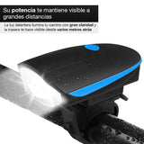 Redlemon Kit Básico de Luz Delantera y Trasera LED para Bicicleta, Impermeables, con Claxon, Distintos Modos y Potencia de Iluminación, Universales y Ajustables a Cualquier Bicicleta, Batería Recargable de Larga Duración