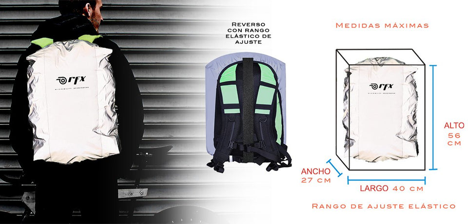 RFX, Funda Impermeable Y Reflejante P/Mochila/Bicicleta - Reflective, Rainproof, Naranja