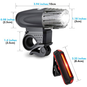 Sendowtek Luces Bicicleta Delantera y Trasera, Luz Bicicleta Recargable USB, Linterna Bicicleta IPX5 Impermeable con 4 Modos, Luz LED Bicicleta para Carretera y Montaña