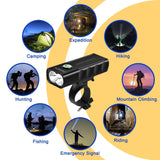 OIOSEN Juego de Luces para bicicleta, Lámpara de bicicleta de 1000 lúmenes recargable mediante USB, Lámparas delanteras y traseras, Linterna de seguridad a prueba de agua para ciclismo, cámping, senderismo