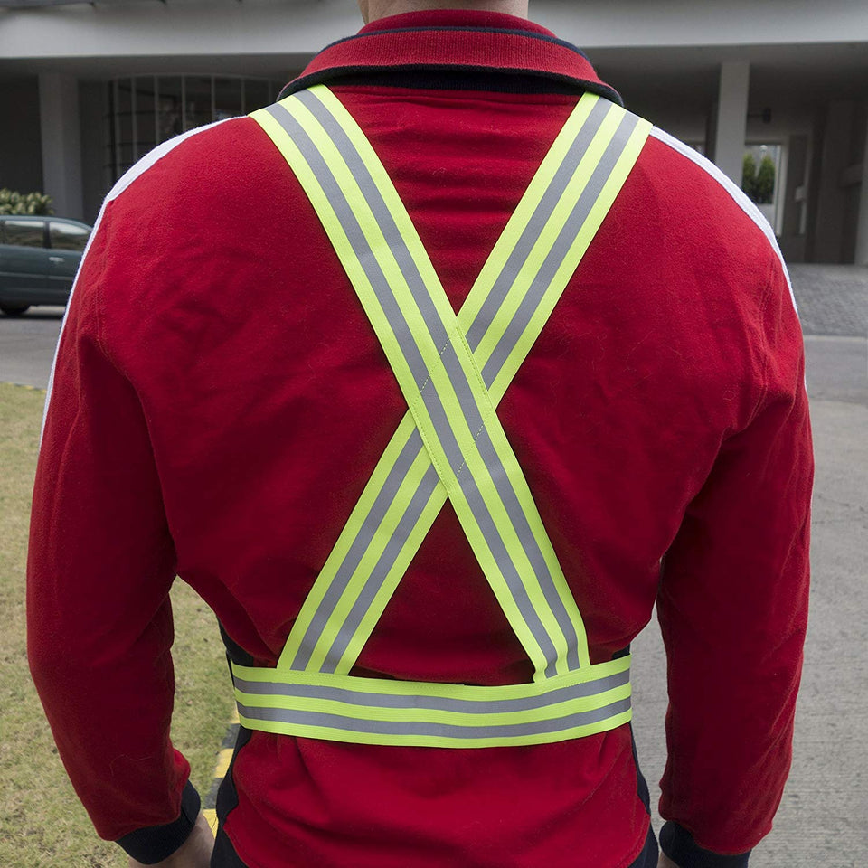 CoWalkers Chaleco reflectante con bandas de alta visibilidad, ajustable y elástico | Seguridad y alta visibilidad para correr, trotar, pasear perros, andar en bicicleta | Se adapta a la ropa al aire libre - Chaqueta de moto