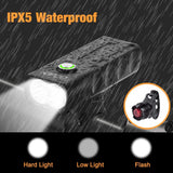 OIOSEN Juego de Luces para bicicleta, Lámpara de bicicleta de 1000 lúmenes recargable mediante USB, Lámparas delanteras y traseras, Linterna de seguridad a prueba de agua para ciclismo, cámping, senderismo