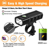 OIOSEN Juego de Luces para bicicleta, Lámpara de bicicleta de 1000 lúmenes recargable mediante USB, Lámparas delanteras y traseras, Linterna de seguridad a prueba de agua para ciclismo, cámping, senderismo