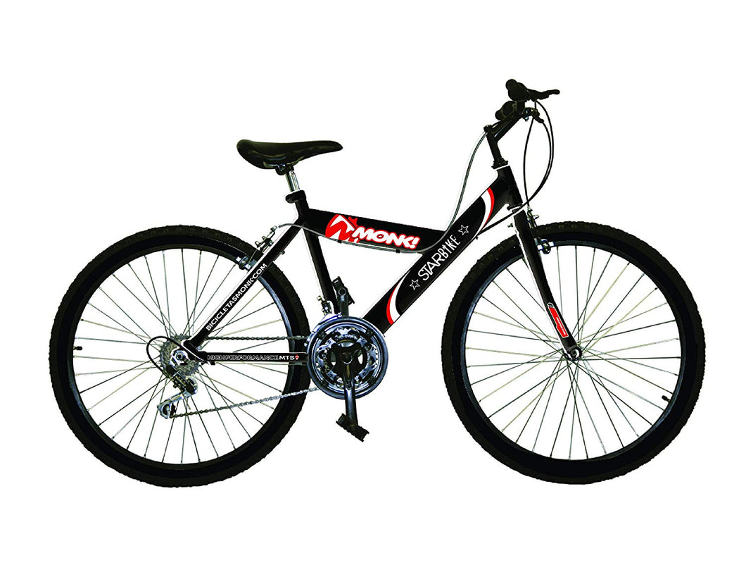 Monk Bicicleta ECONÓMICA STARBIKE DE MONTAÑA RODADA 26 18 VELOCIDADES (Negro)